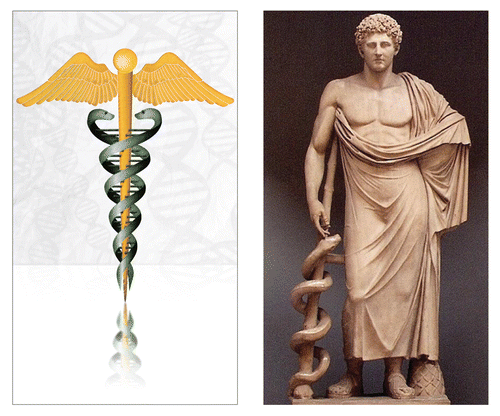 staff of asclepius vs caduceus